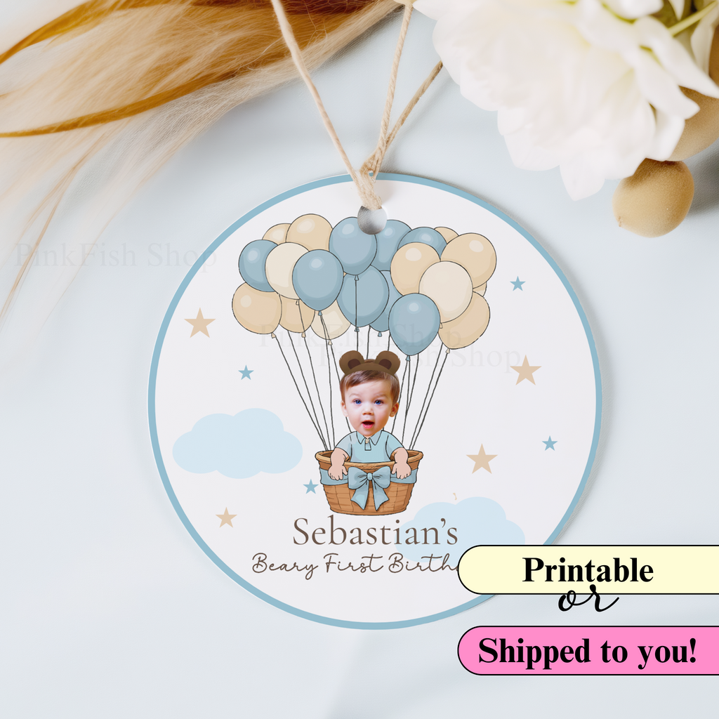 Beary First Birthday Tag