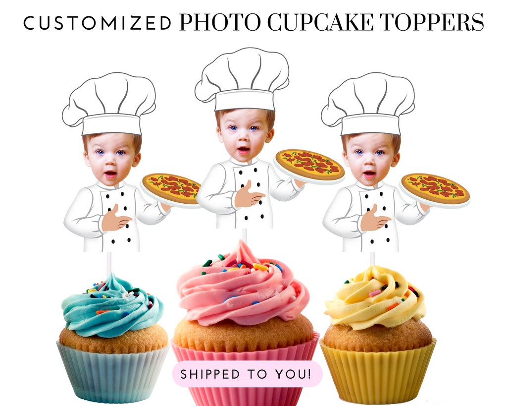 personalized chef cupcake toppers