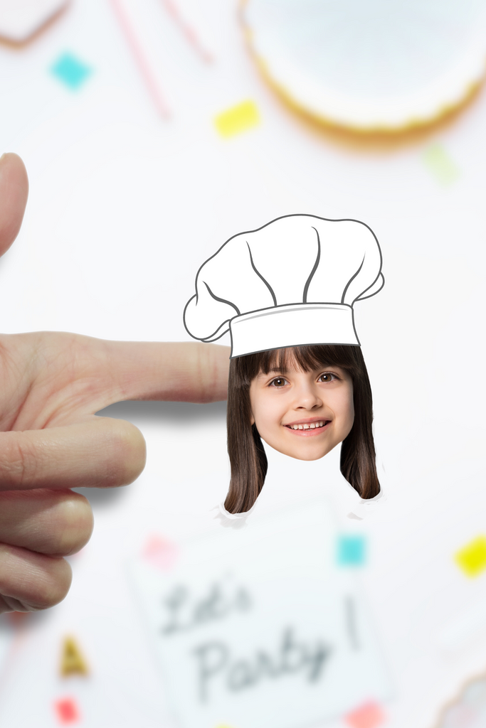 Custom face stickers with a chef hat on top