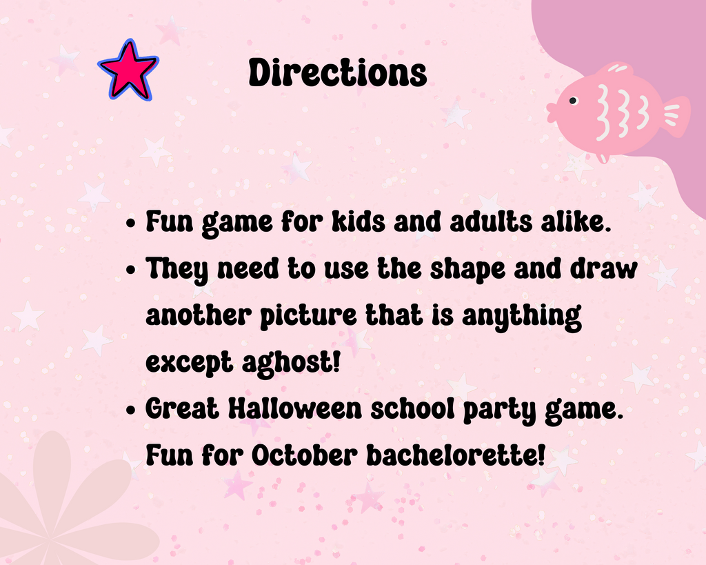 DIY party activity – draw from a ghost-like scribble, printable PDF game