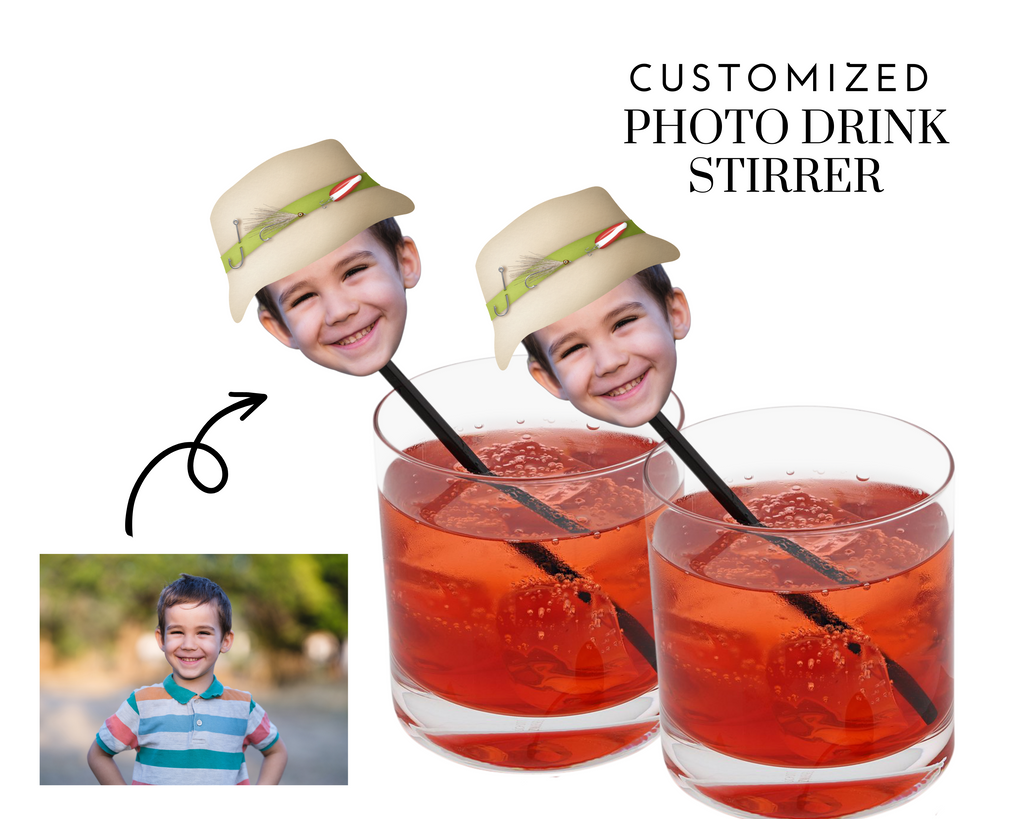 Fishing Drink Stirrers Customized with Photo (12 count)