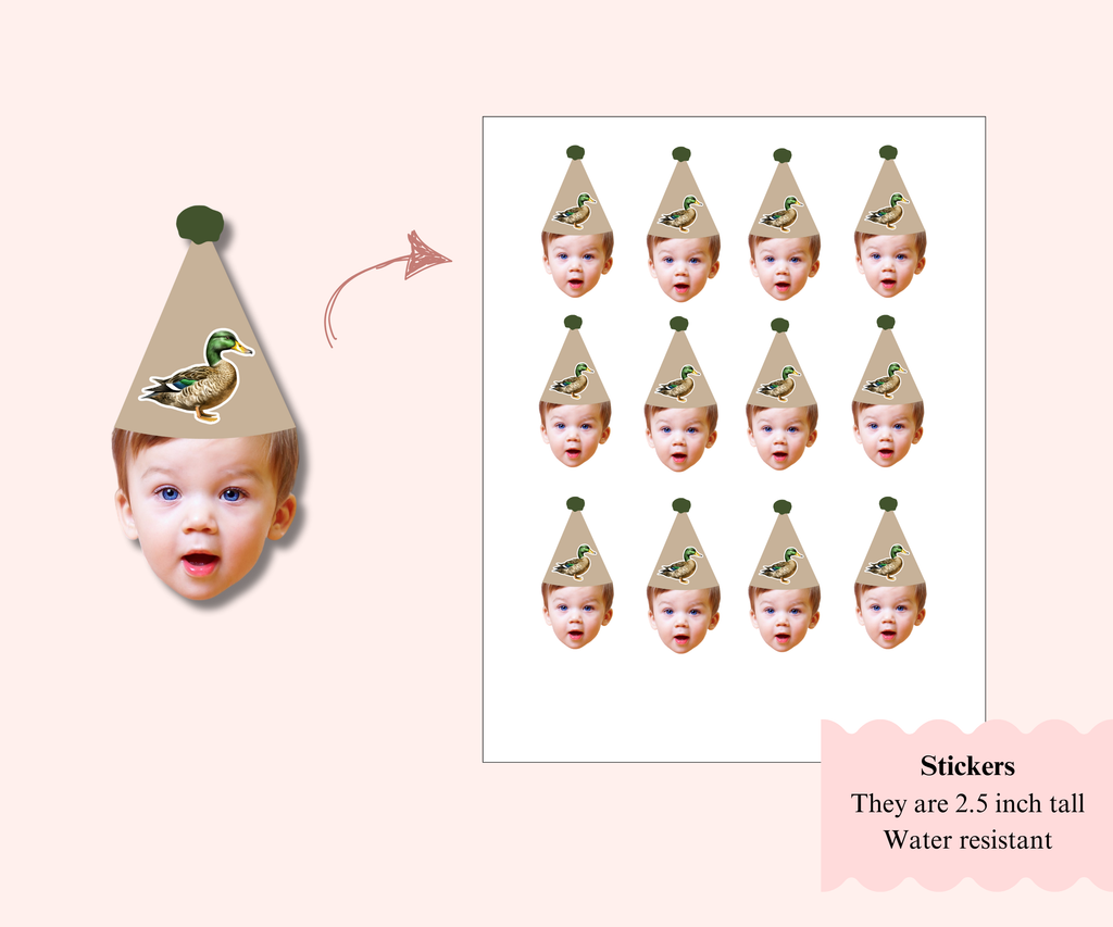 One lucky duck stickers personalized with photo