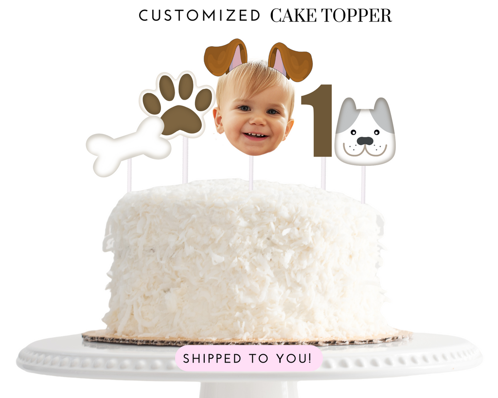 Custom cake topper with photo and dog ears