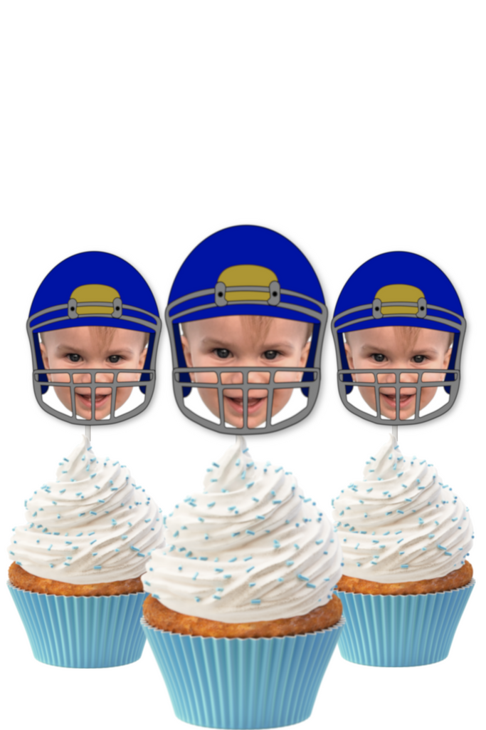 First down photo cupcake toppers