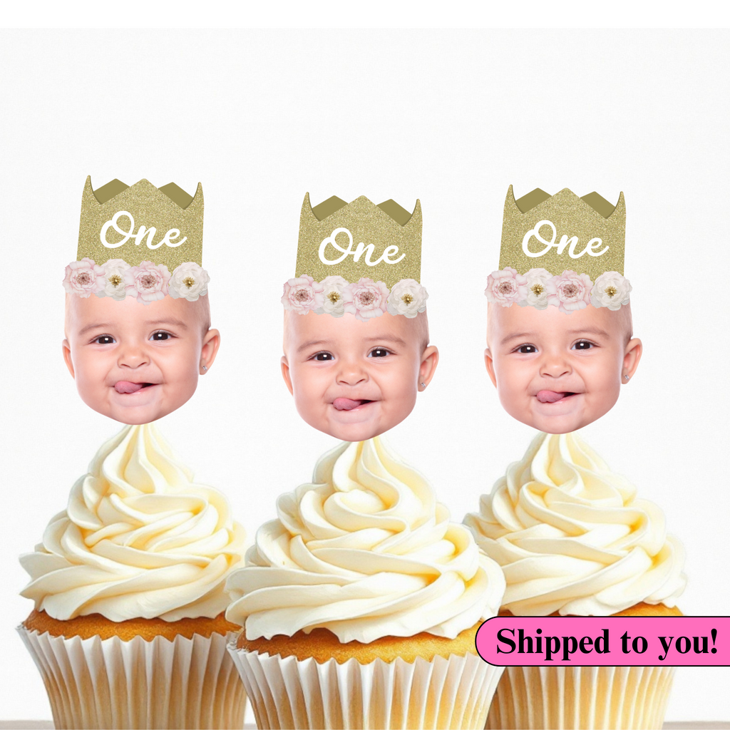Floral Crown Cupcake Toppers