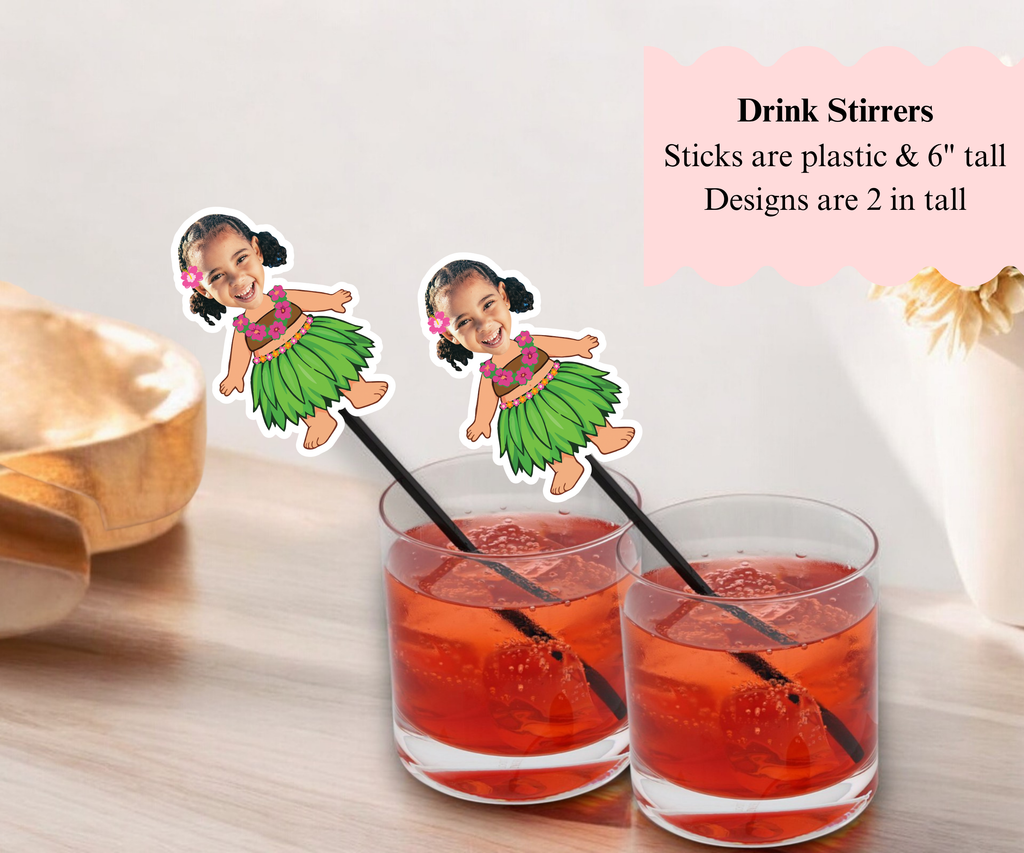 luau drink stirrers for tropical bachelorette