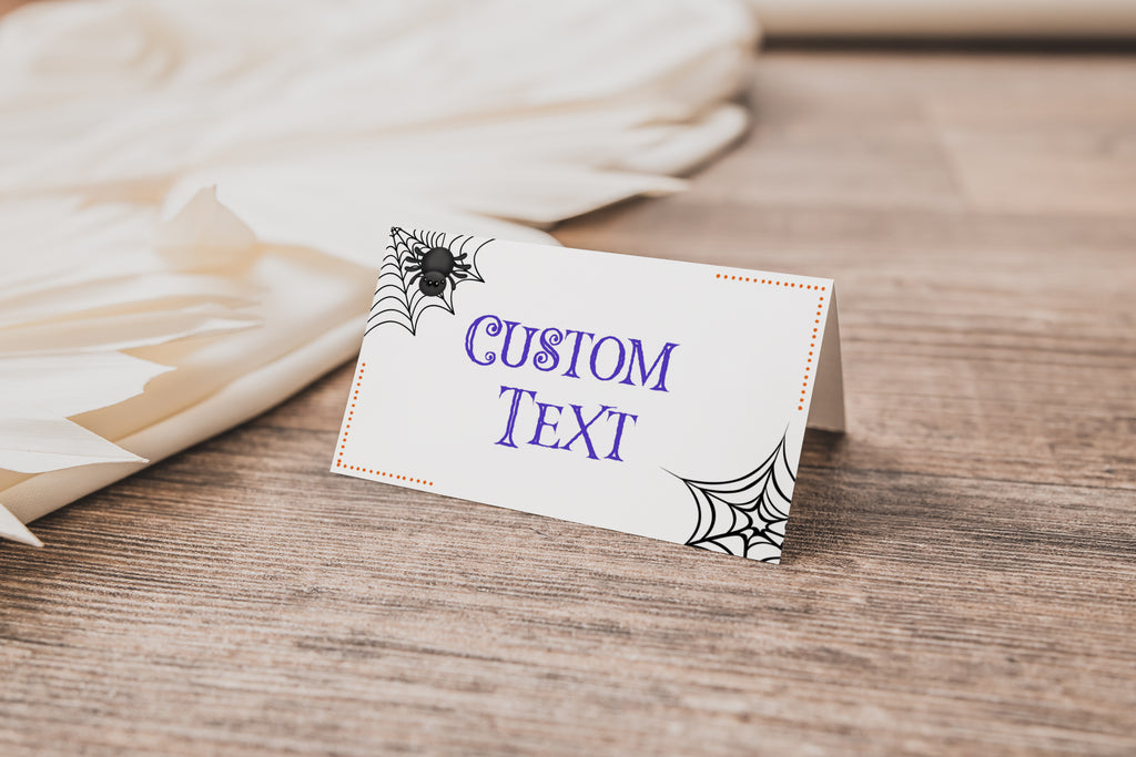 Printable and Editable Spider Place Cards
