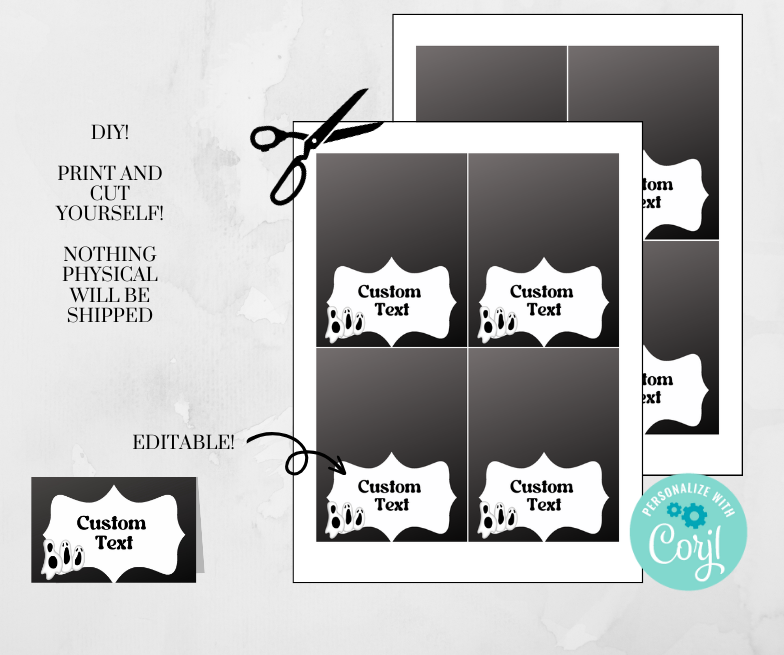 Boo Ghost Place Cards - Editable Text, Printable