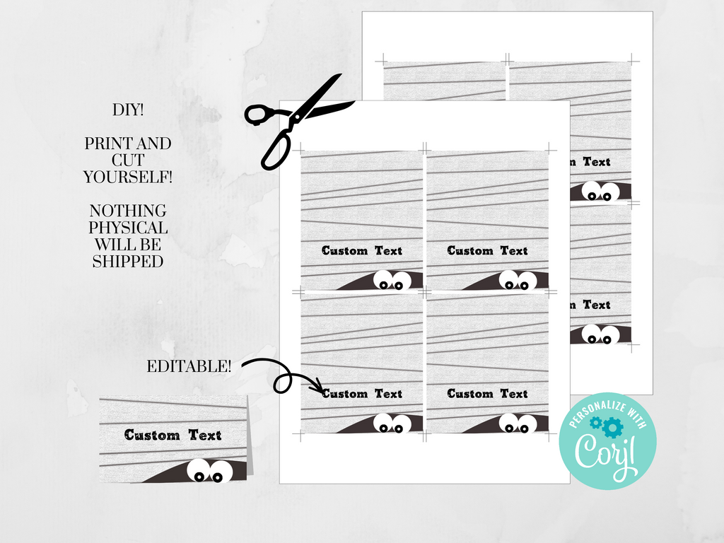 Printable and Editable Mummy Place Cards