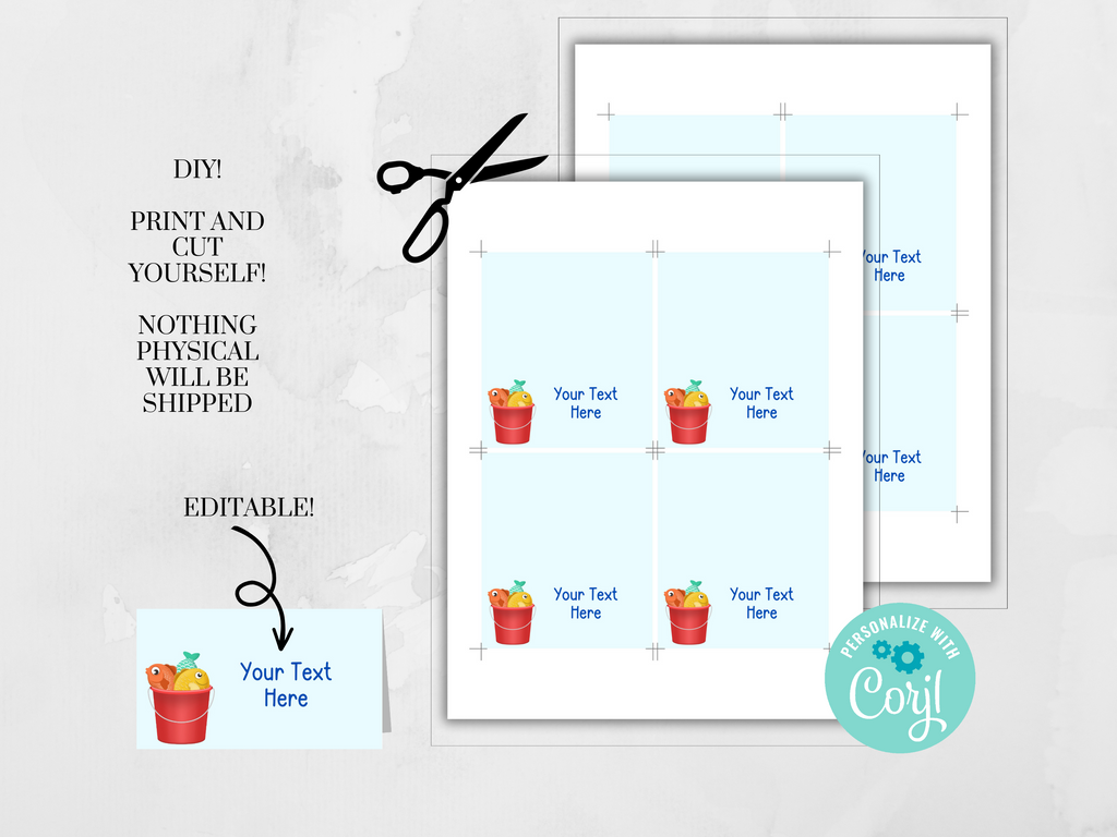 Printable and Editable Fish Place Cards