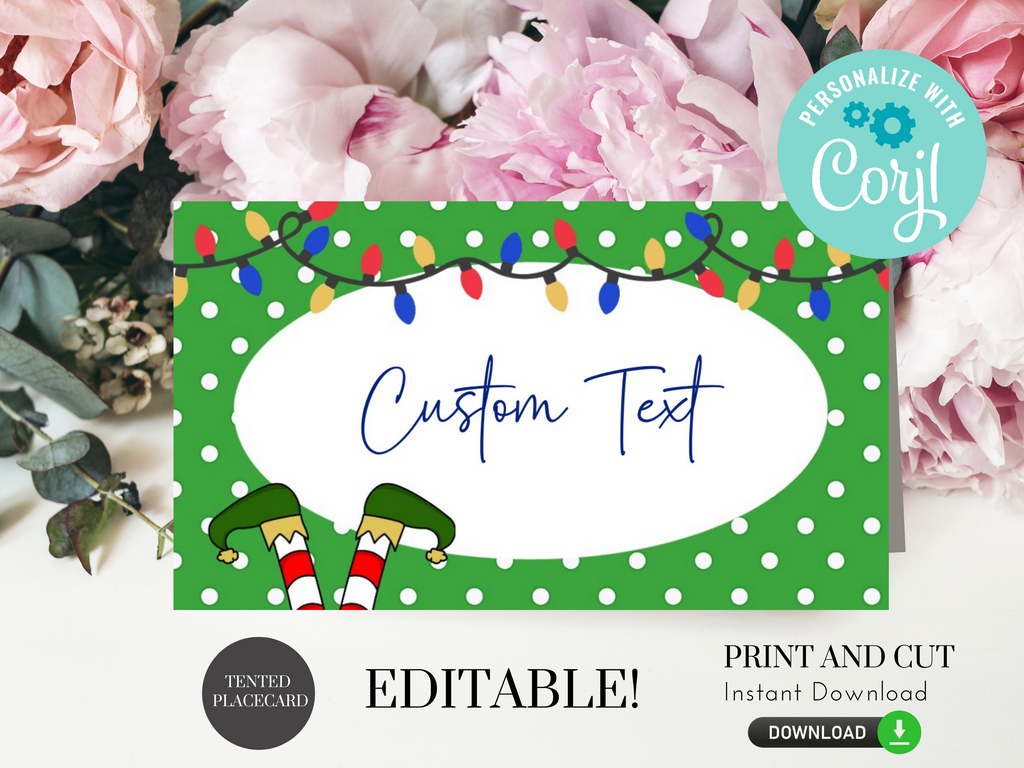 Printable and Editable Elf Place Cards