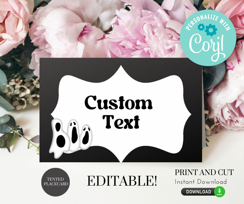 Printable and editable ghost place cards