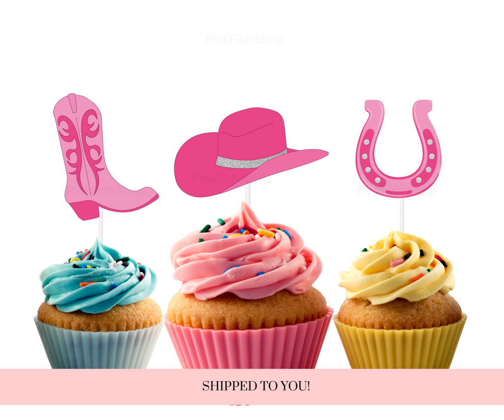 Cowgirl cupcake toppers