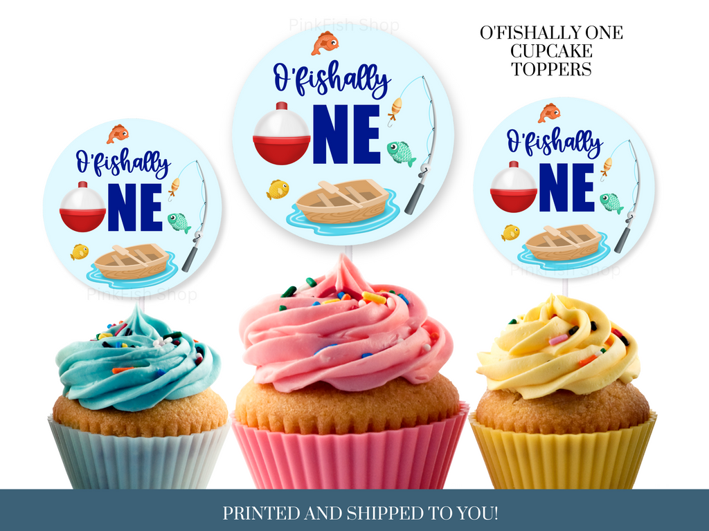 O'fishally one cupcake toppers