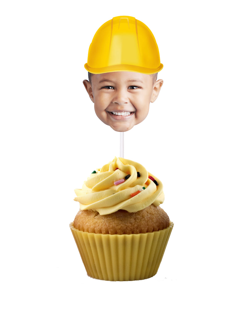Construction Photo Cupcake Toppers