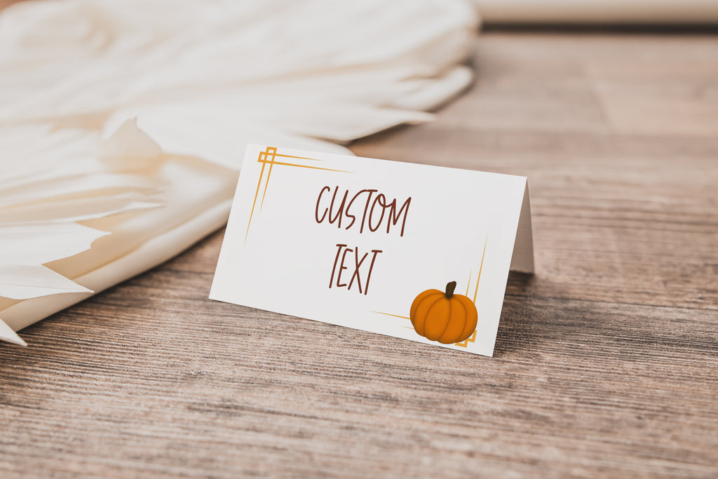 Pumpkin Place Cards - Editable Text, Printable