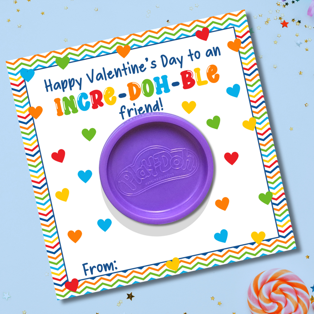 Printable valentine play doh tag in primary colors