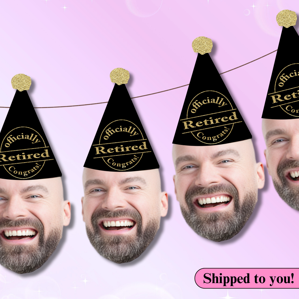 custom face banner for retirement party