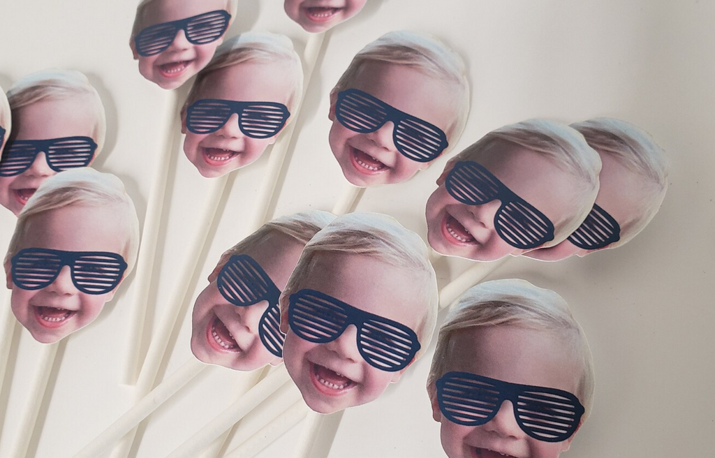 Custom too cool cupcake toppers personalized with your photo