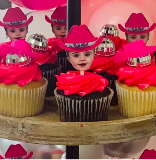 Disco Cowgirl Cupcake Toppers (12 count) - Personalized with your face