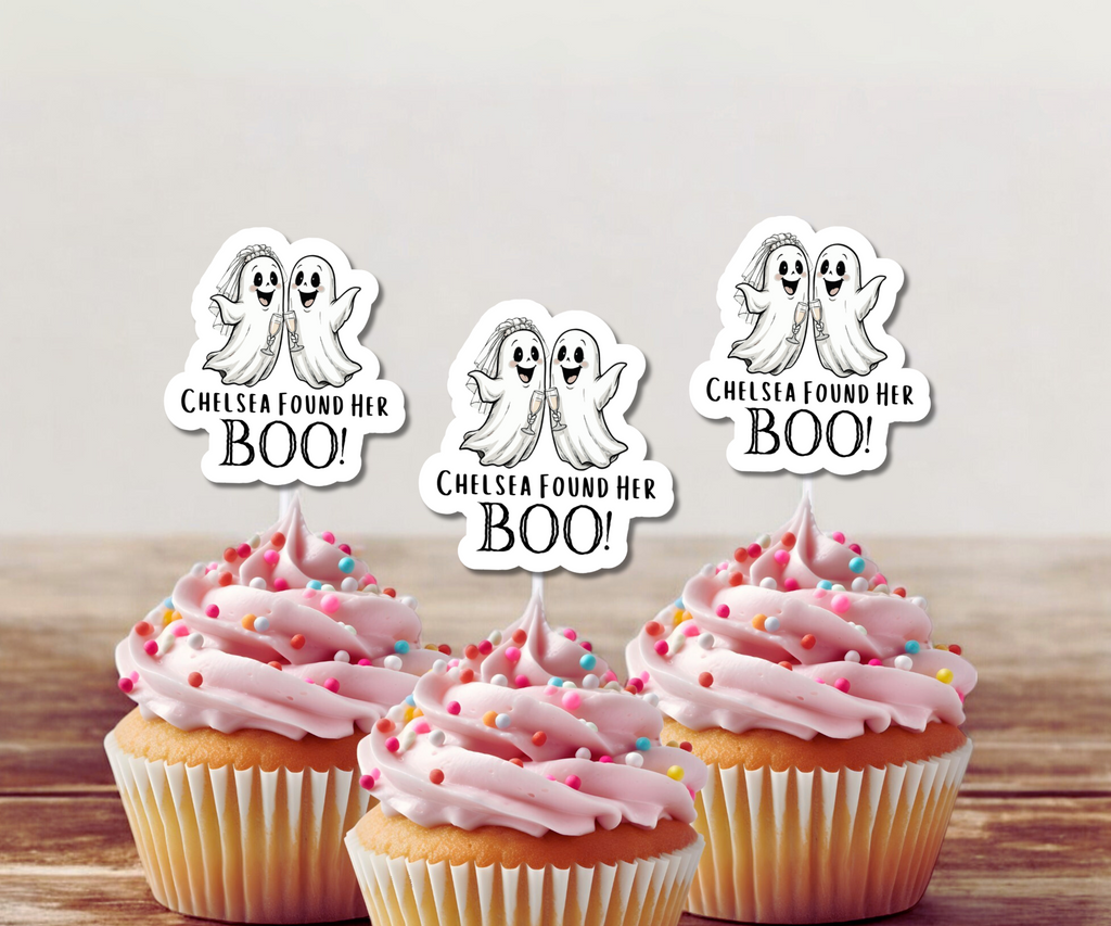 she found her boo halloween cupcake toppers