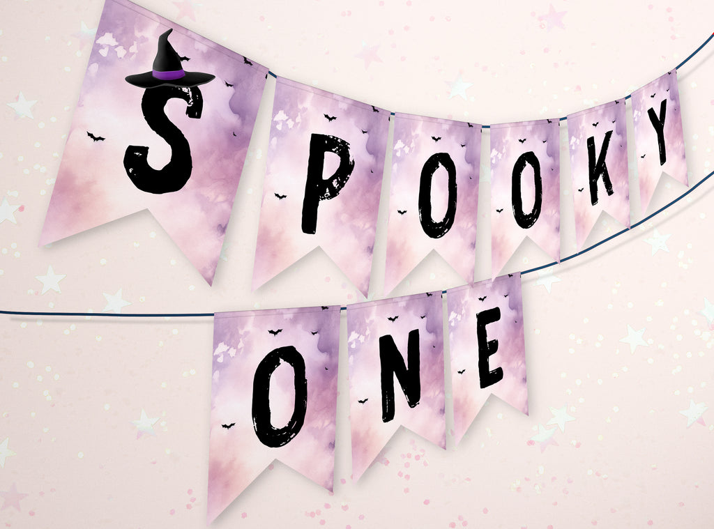 Printable spooky one banner