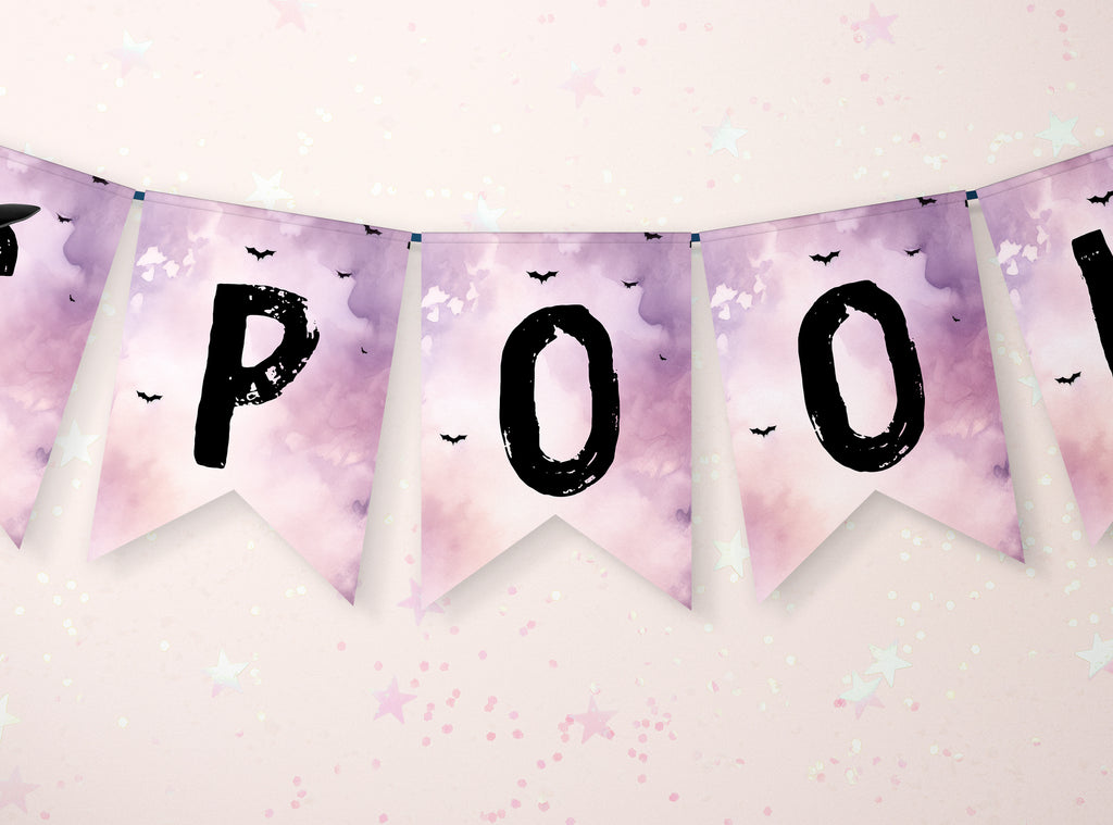digital halloween 1st birthday banner