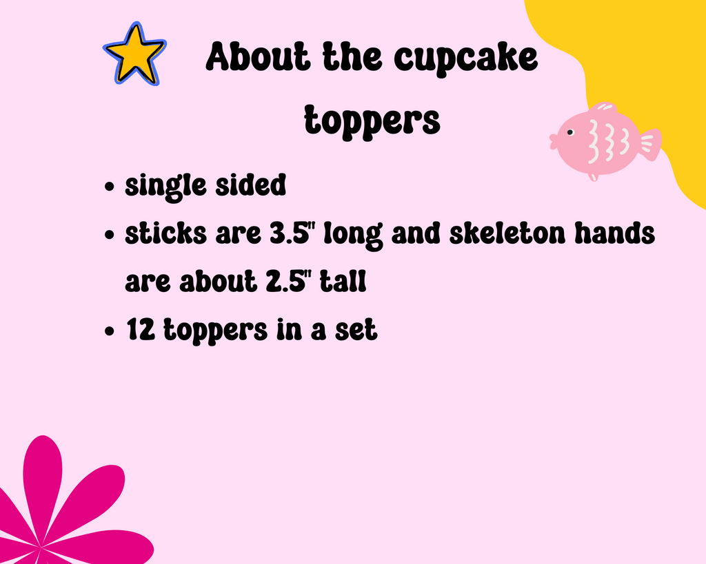 Skeleton Bride Hand Cupcake Toppers