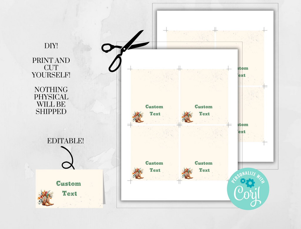 Printable and Editable Boho Rodeo Party Package