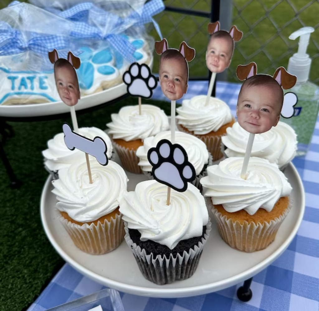 Photo Cupcake Toppers with Puppy Ears (12 Count)