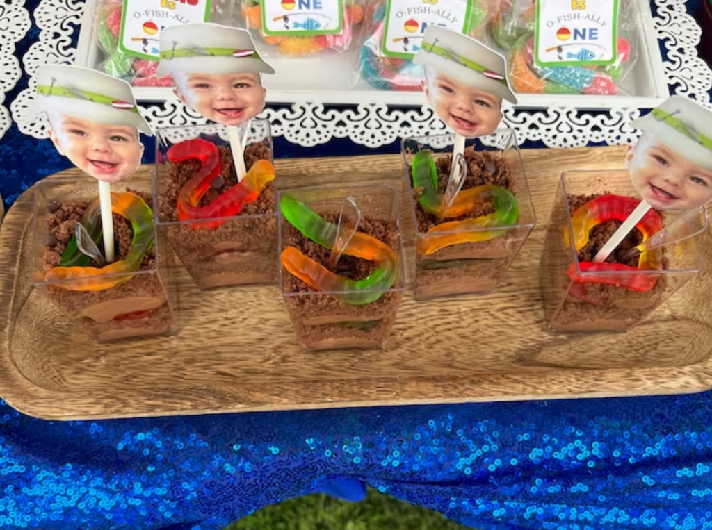 O'Fishally One Fisherman Cupcake Topper with Face and Fishing Hat, Party Decorations, Face Cupcake Toppers, Cake Smash, 1, Birthday Party