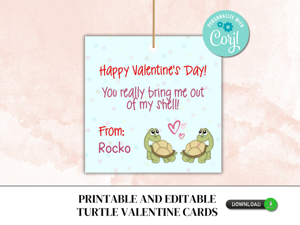 Printable Turtle Valentine