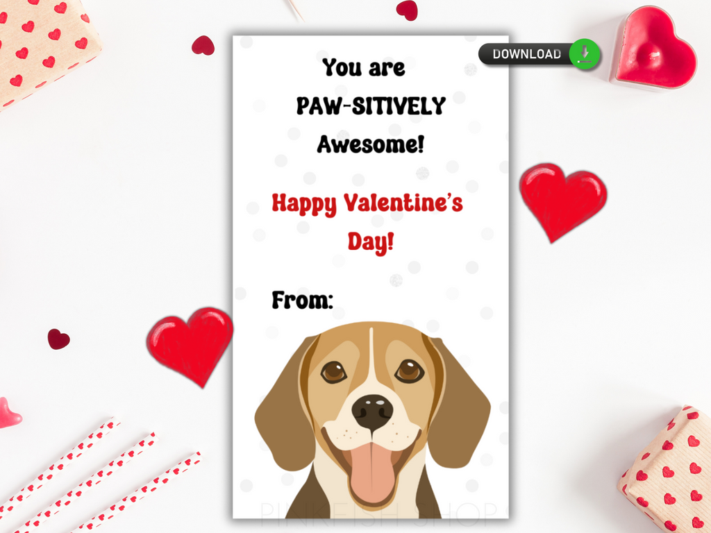 Printable Dog Valentine's Day Card