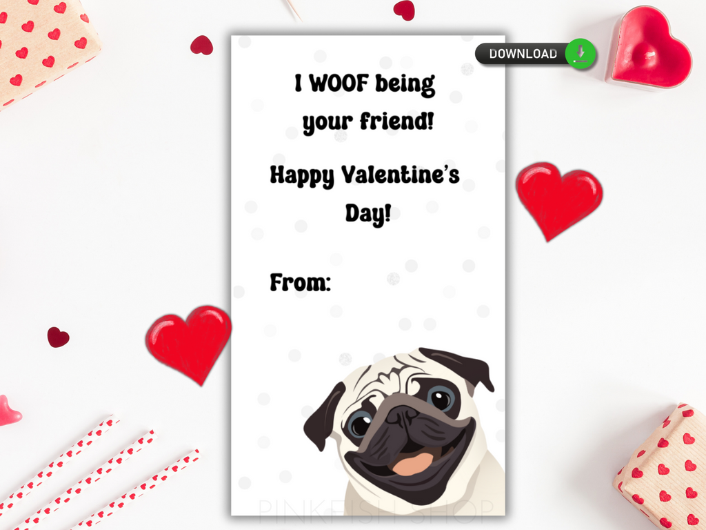 Printable Dog Valentine's Day Card