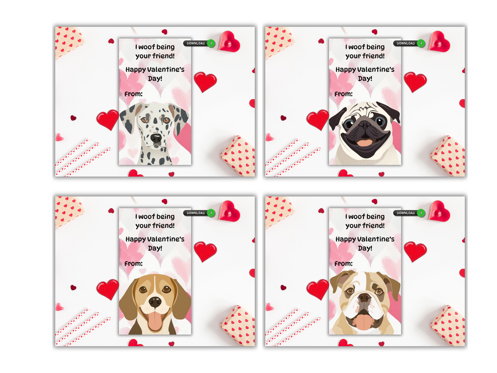 Printable Dog Valentine's Day Card