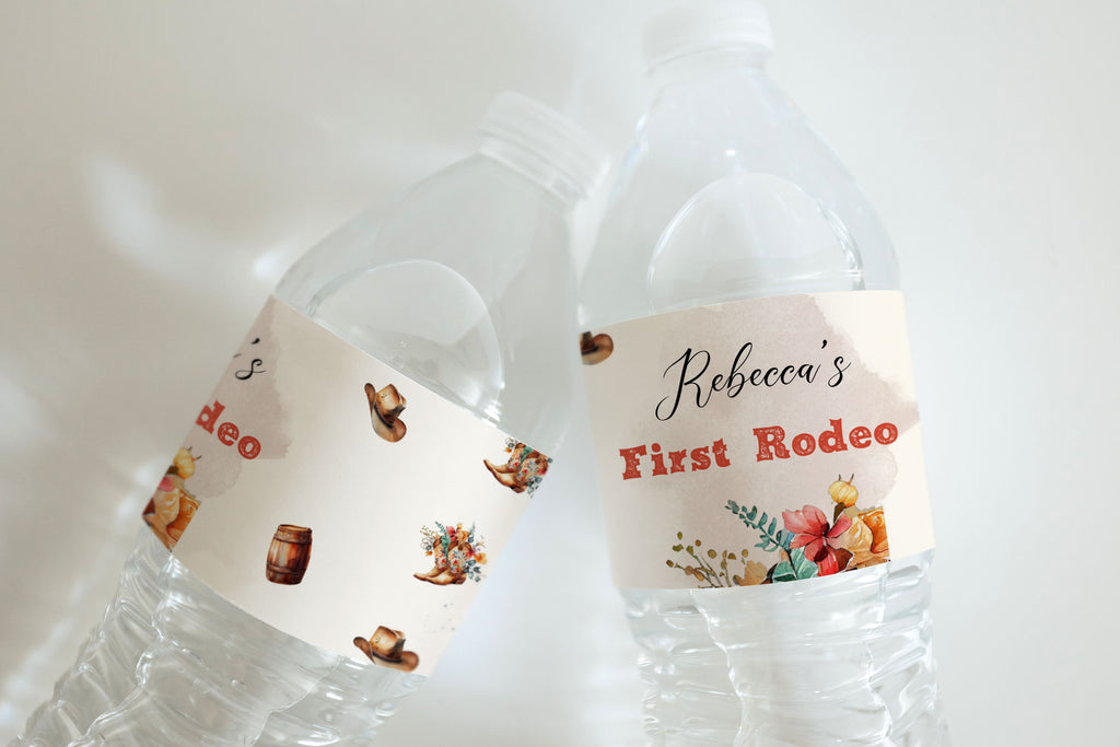 Printable and Editable Boho Rodeo Water Bottle Label