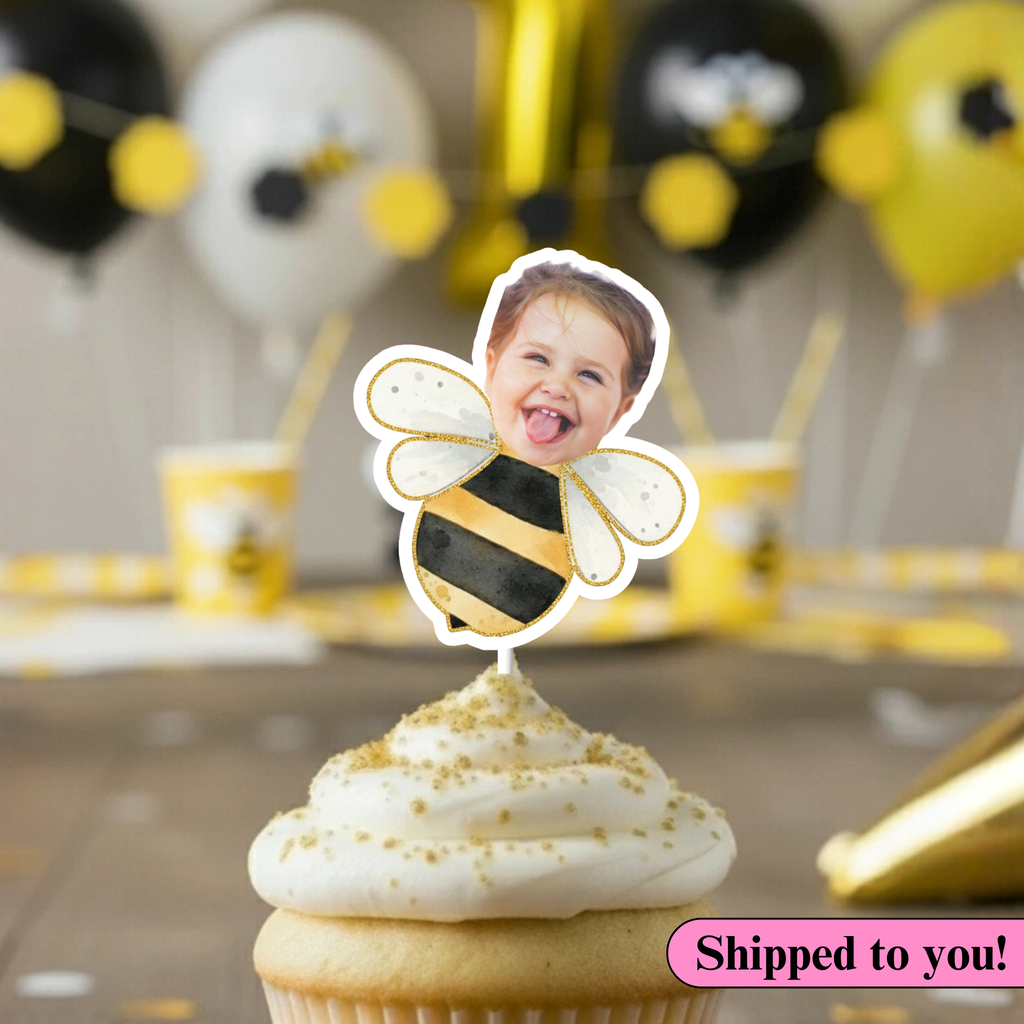 our little honey bee cupcake toppers