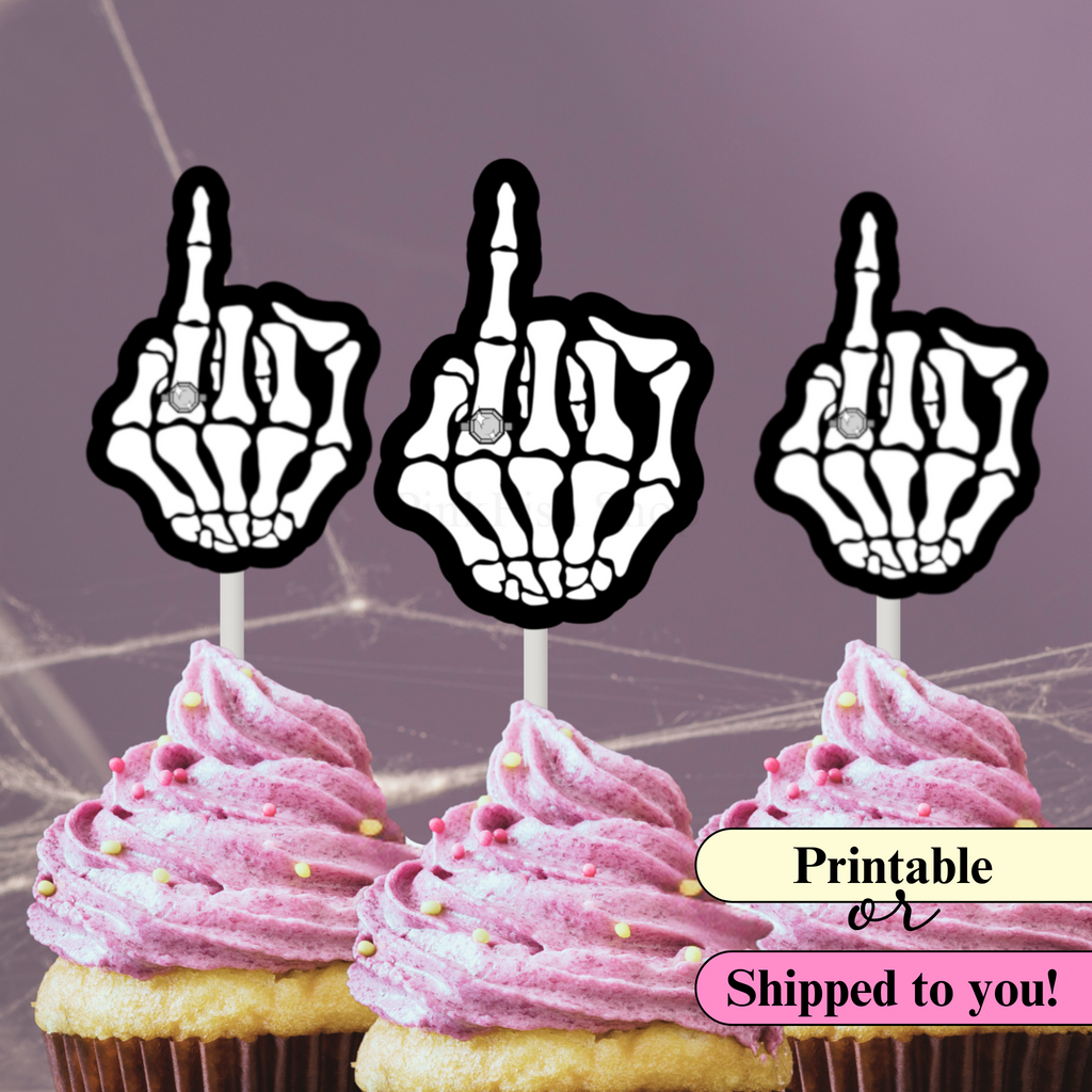 Skeleton Bride Hand Cupcake Toppers
