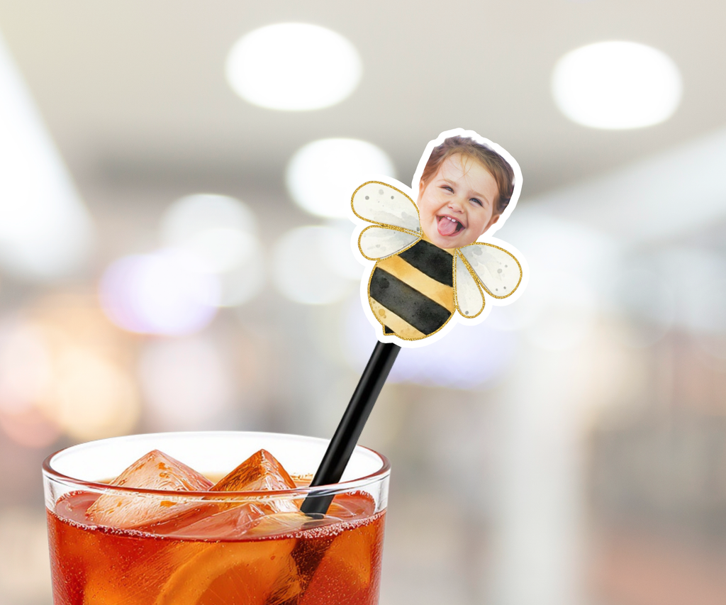 bee themed drink stirrers
