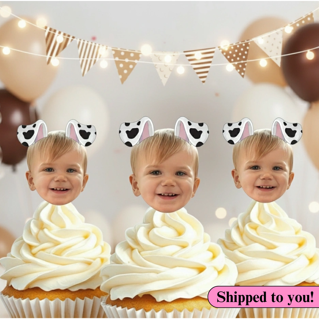dalmatian cupcake toppers with puppy ears