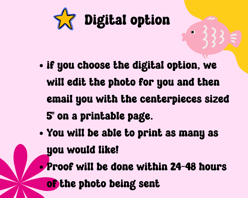 digital option of rodeo centerpieces will be available 24-48 hours after purchase