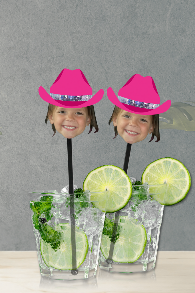 disco cowgirl photo drink stirrers