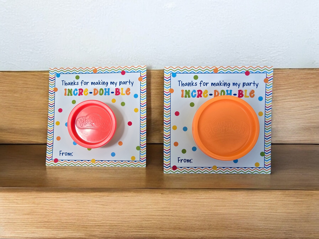 example of the miniplay dough tag and large play dough tag