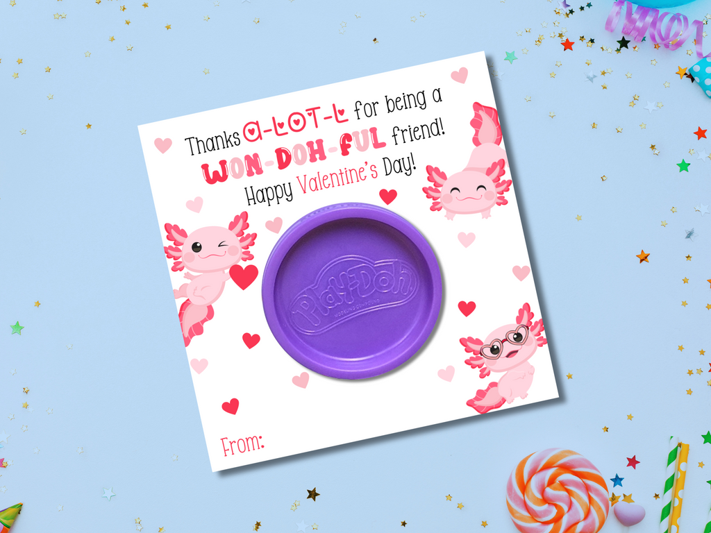Printable Axolotl Play Dough Tag