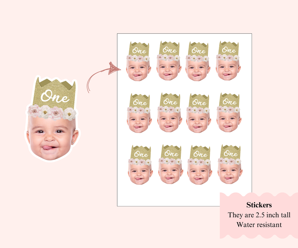Floral Crown Cupcake Toppers