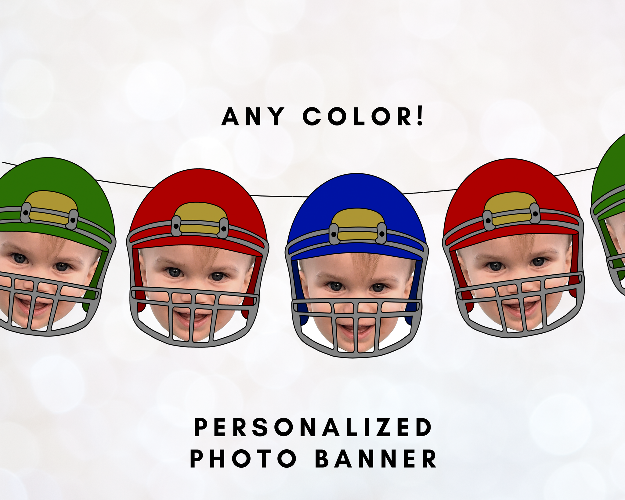 Football Banner Customized with Photo by PinkFish Shop