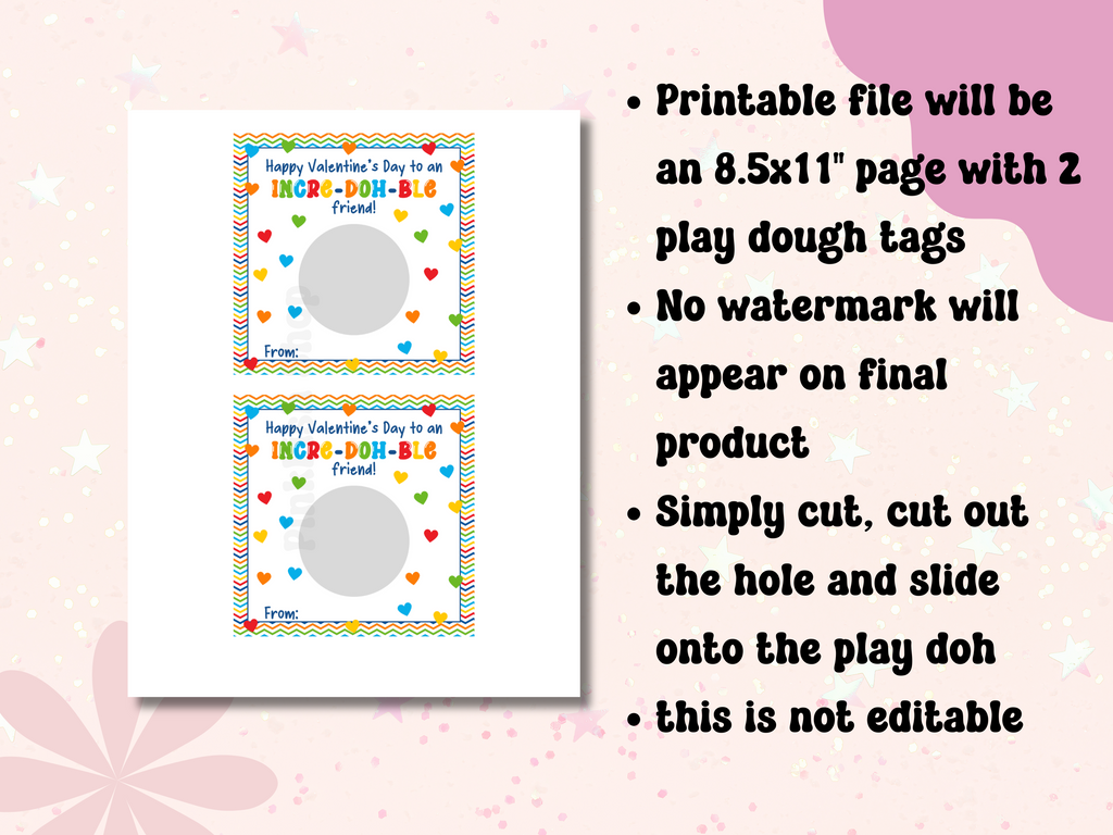 how the play dough tags look when printed