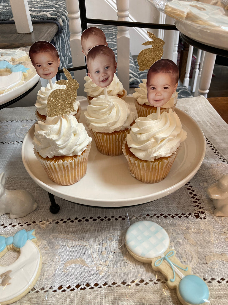 Face cupcake toppers for birthday party