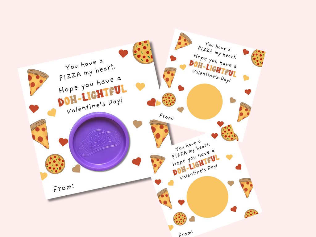 how the pizza valentines day tag looks printed out