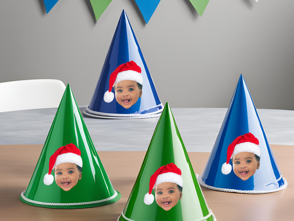 santa stickers for party hats